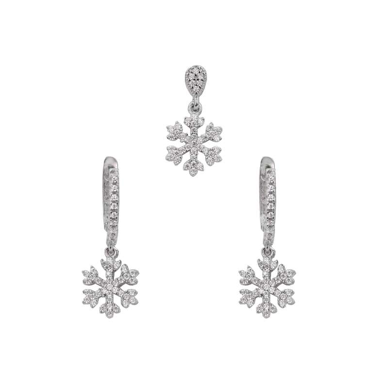 نیم ست نقره زنانه جی تی ای مدل دانه ی برف نیم ست نقره زنانه جی تی ای مدل دانه ی برف