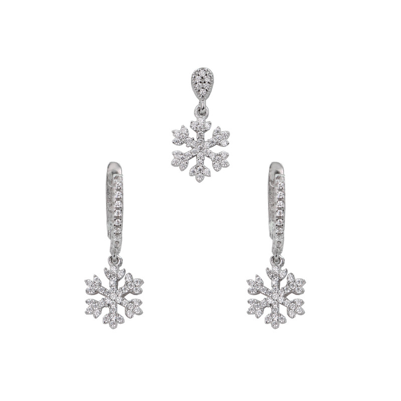 نیم ست نقره زنانه جی تی ای مدل دانه ی برف نیم ست نقره زنانه جی تی ای مدل دانه ی برف