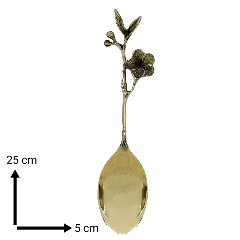 قاشق آجیل خوری برنجی مدل شکوفه