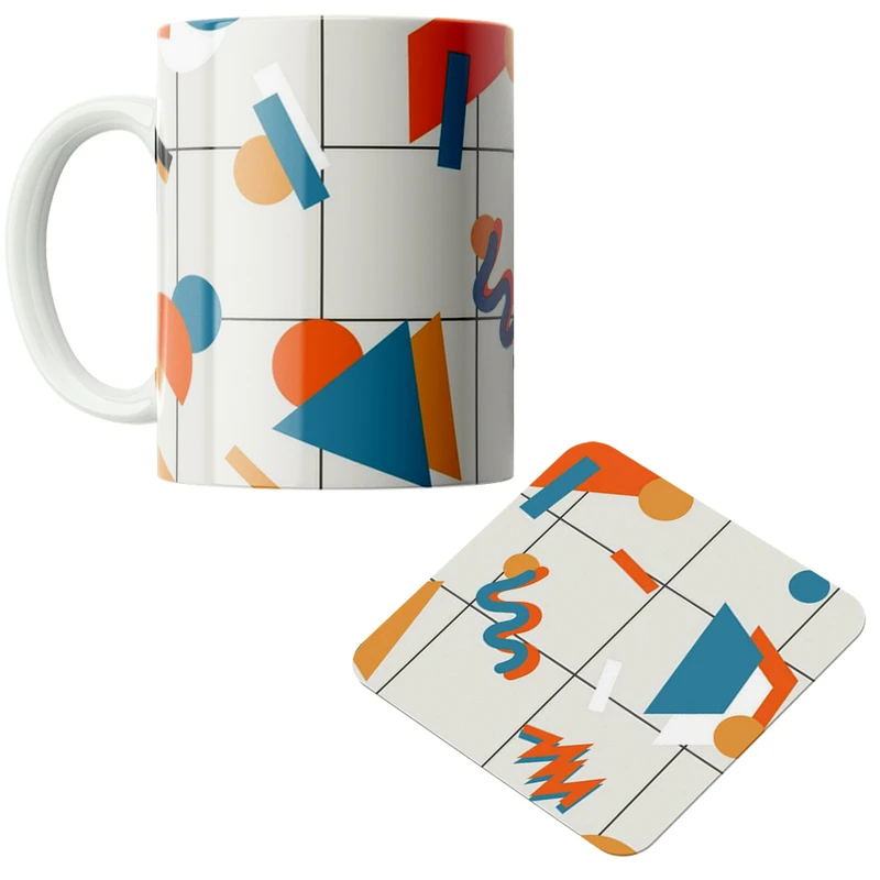 ماگ مدل اشکال و خطوط رنگی