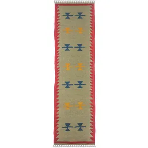 گلیم دستبافت کناره طول دو متر کد G441