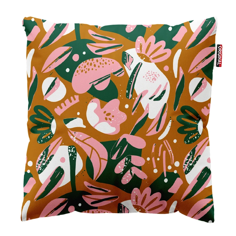 کوسن پاد آفرین مدل فانتزی طرح گل و برگ کد PK402245 سایز 40*40 سانتی متر