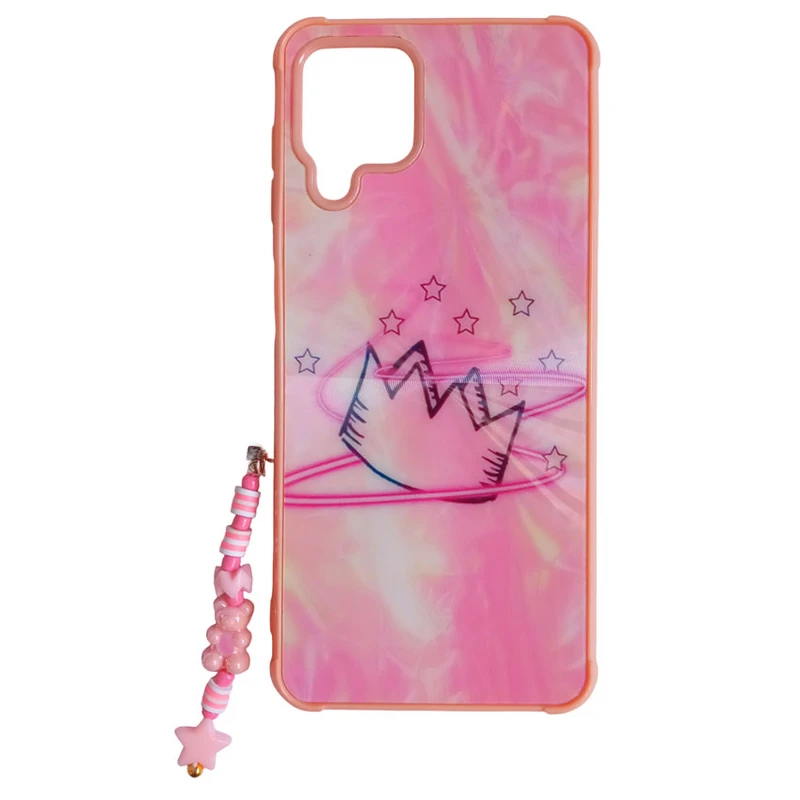 کاور طرح لیزری مدل تاج کد A10182 مناسب برای گوشی موبایل سامسونگ Galaxy A22 4G به همراه بند آویز