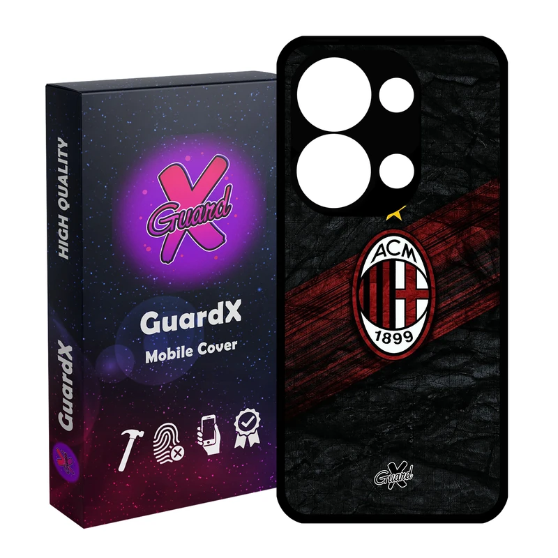 کاور گارد ایکس طرح AC Milan مدل Glass10057 مناسب برای گوشی موبایل شیائومی Redmi Note 13 Pro 4G / Poco M6 Pro 4G