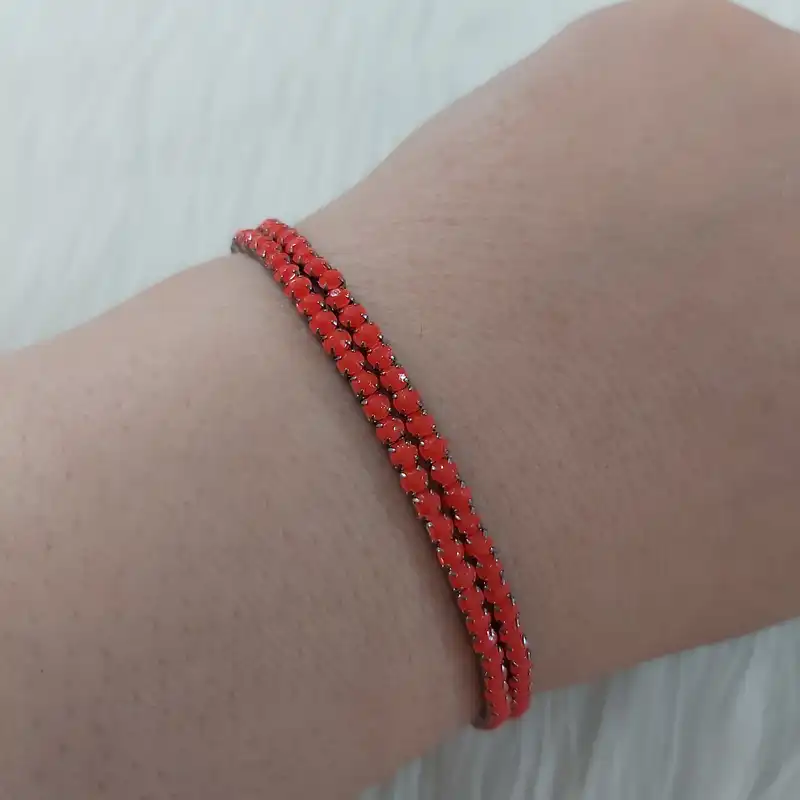 دستبند زنانه مدل کشی طرح نگین کد ng110