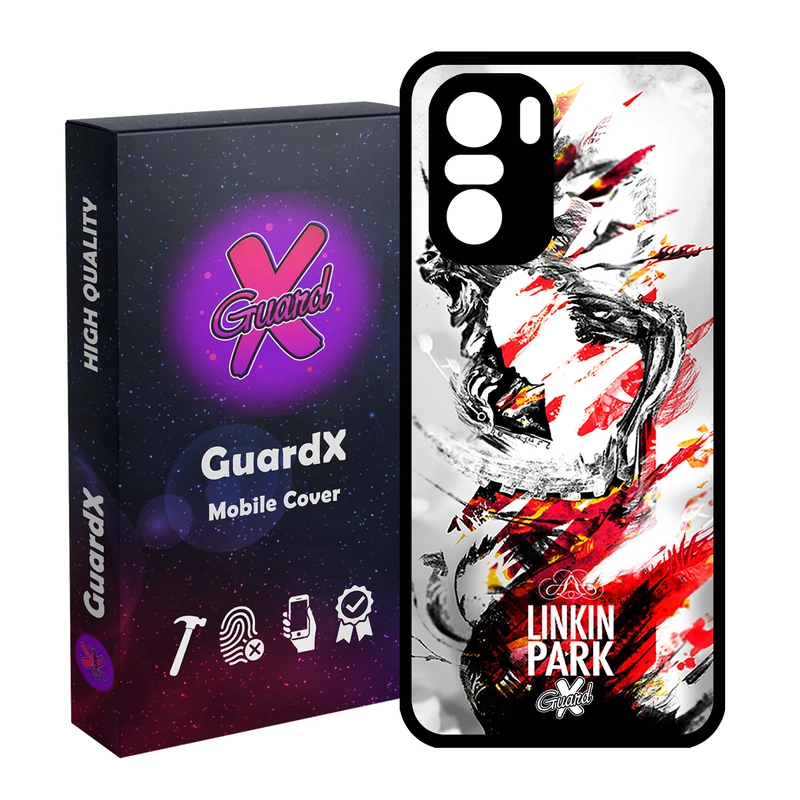 کاور گارد ایکس طرح Linkin Park مدل Glass10082 مناسب برای گوشی موبایل شیائومی Poco F3/MI 11X/MI 11X Pro/Redmi K40/K40 Pro