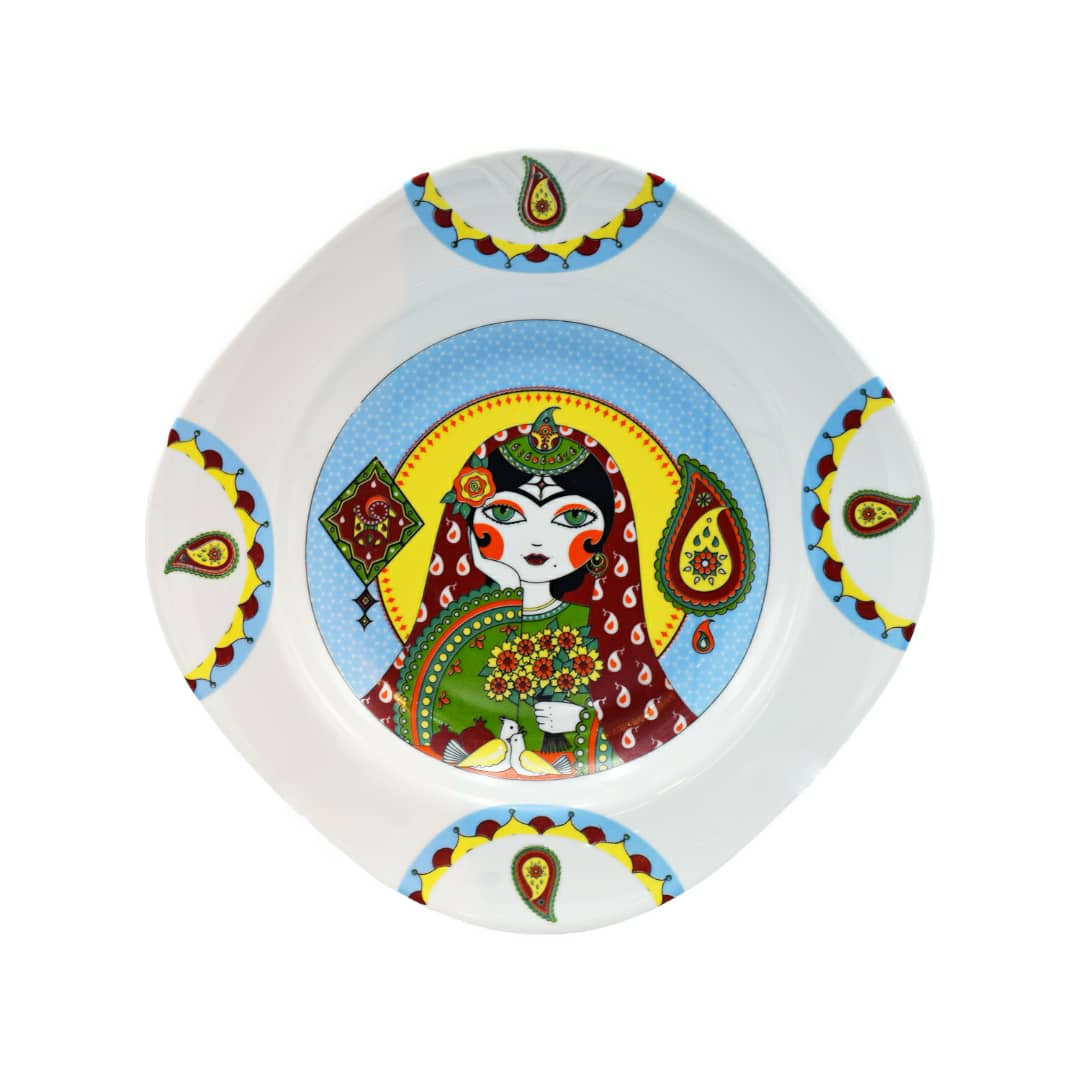 بشقاب طرح خاتون کد 01