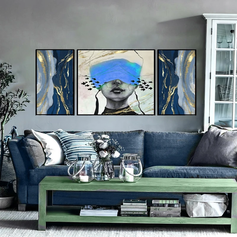 تابلو بکلیت طرح مدرن دیجیتال آرت مدل B-2915 مجموعه 3 عددی