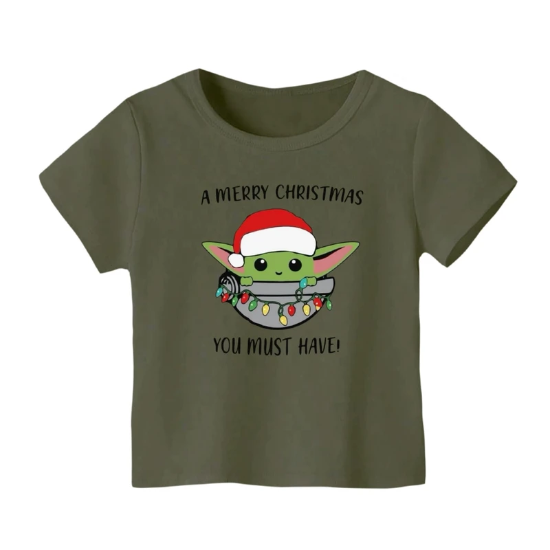 تی شرت آستین کوتاه بچگانه مدل بیبی یودا کریسمس کد 4