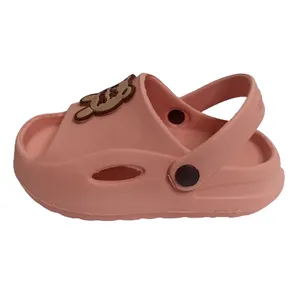 دمپایی بچگانه زیتون مدل تاتی خرسی کد 1418-KLB