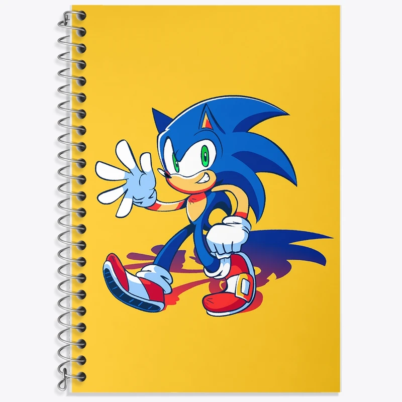 دفتر زبان 50 برگ خندالو مدل دو خط طرح سونیک (Sonic) کد F1859