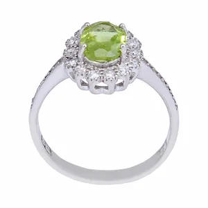 انگشتر نقره زنانه مدل زبرجد آبکاری رادیوم کد AWR_922