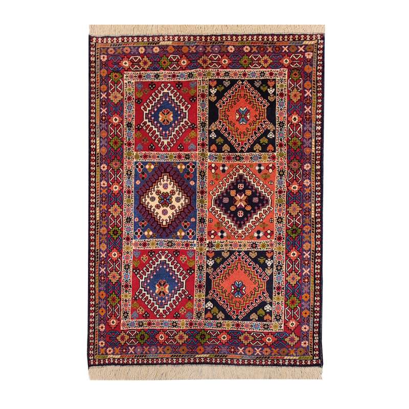 فرش دستباف یک و نیم متری طرح خشتی مدل AA168