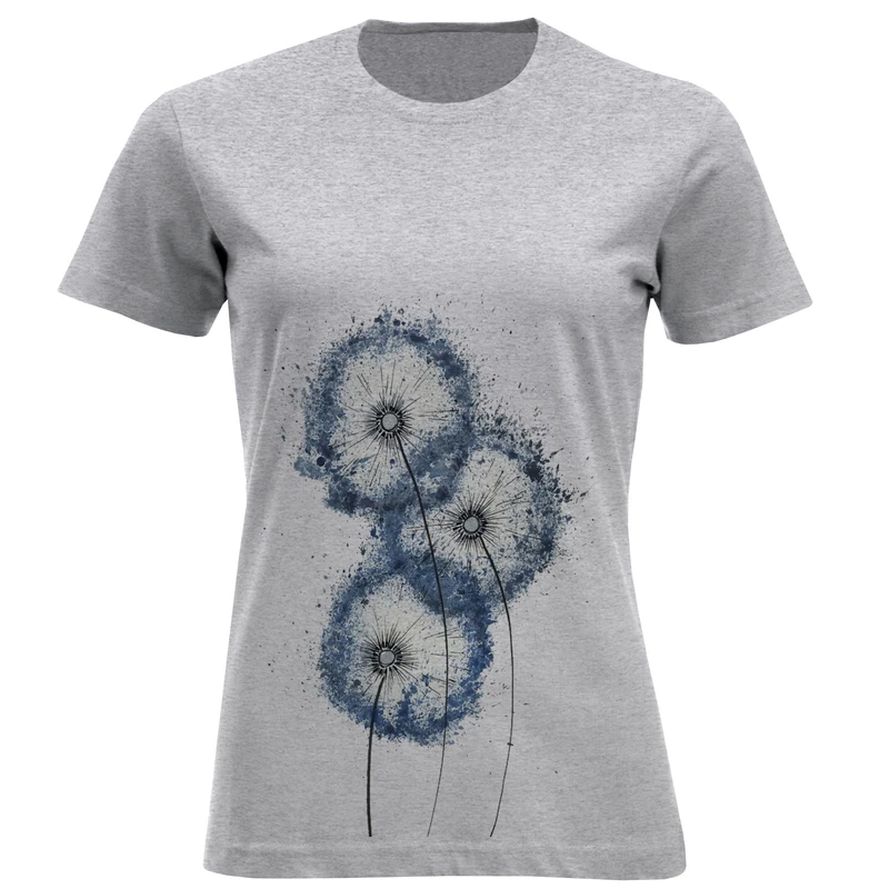 تیشرت آستین کوتاه زنانه طرح قاصدک کد F662