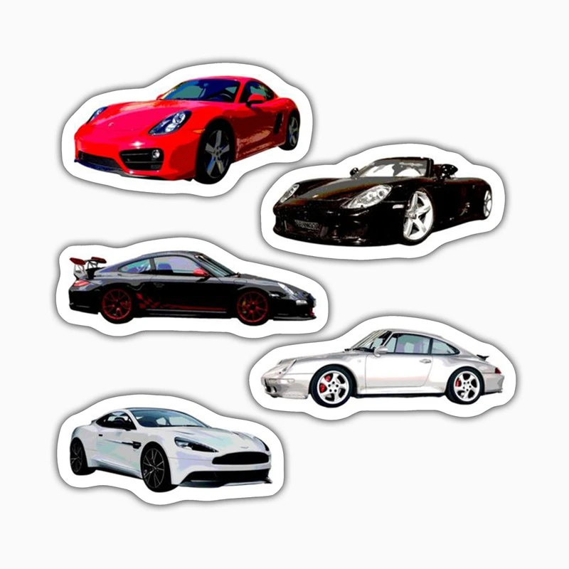 استیکر لپ تاپ و موبایل بووم طرح ماشین مدل Sport Cars کد ZX038 مجموعه 5 عددی