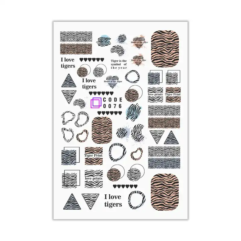 برچسب لنز ناخن مدل پلنگی کد 76