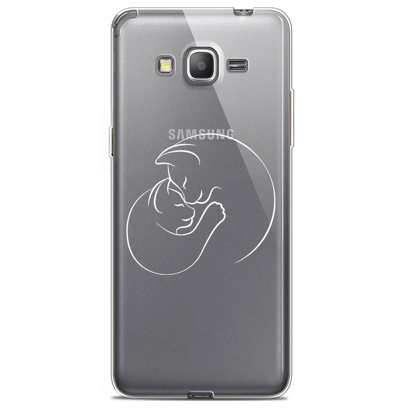 کاور مگافون طرح گربه مدل C61-W مناسب برای گوشی موبایل سامسونگ Galaxy Grand Prime Plus / G532 