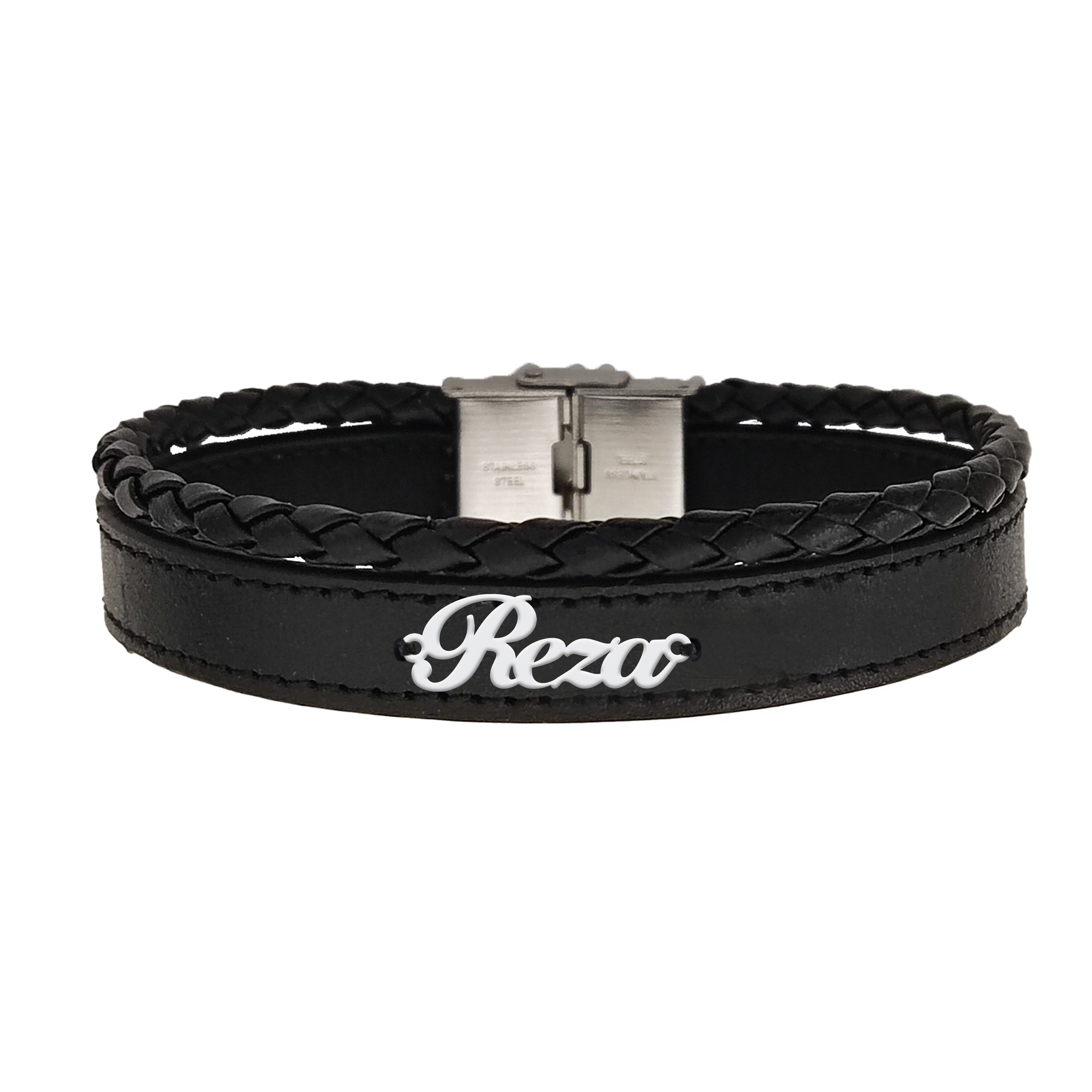 دستبند نقره مردانه لیردا مدل رضا 2 کد ghd000691