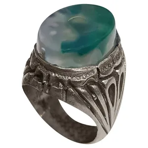 انگشتر نقره مردانه مدل عقیق یمنی عبدالرزاقی AYA2016