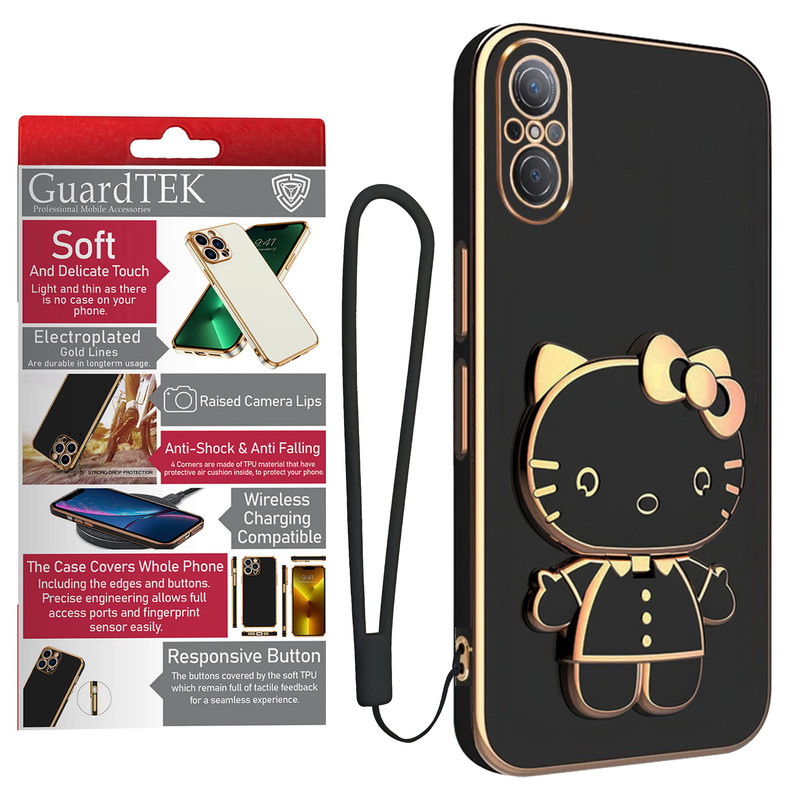 کاور گاردتک آساک مدل Kitty Strap مناسب برای گوشی موبایل هوآوی Nova 9se به همراه بند