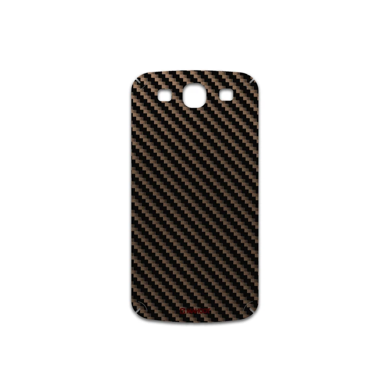 برچسب پوششی ماهوت مدل Glossy-Brown-Fiber مناسب برای گوشی موبایل سامسونگ Galaxy S3 Neo