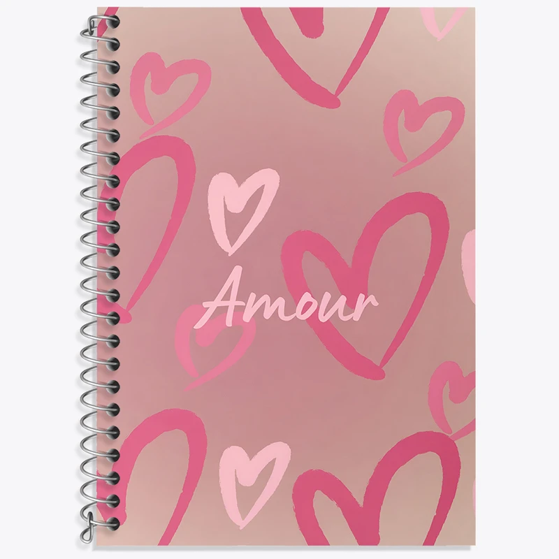 دفتر زبان 50 برگ خندالو مدل دو خط طرح Amour کد N3390