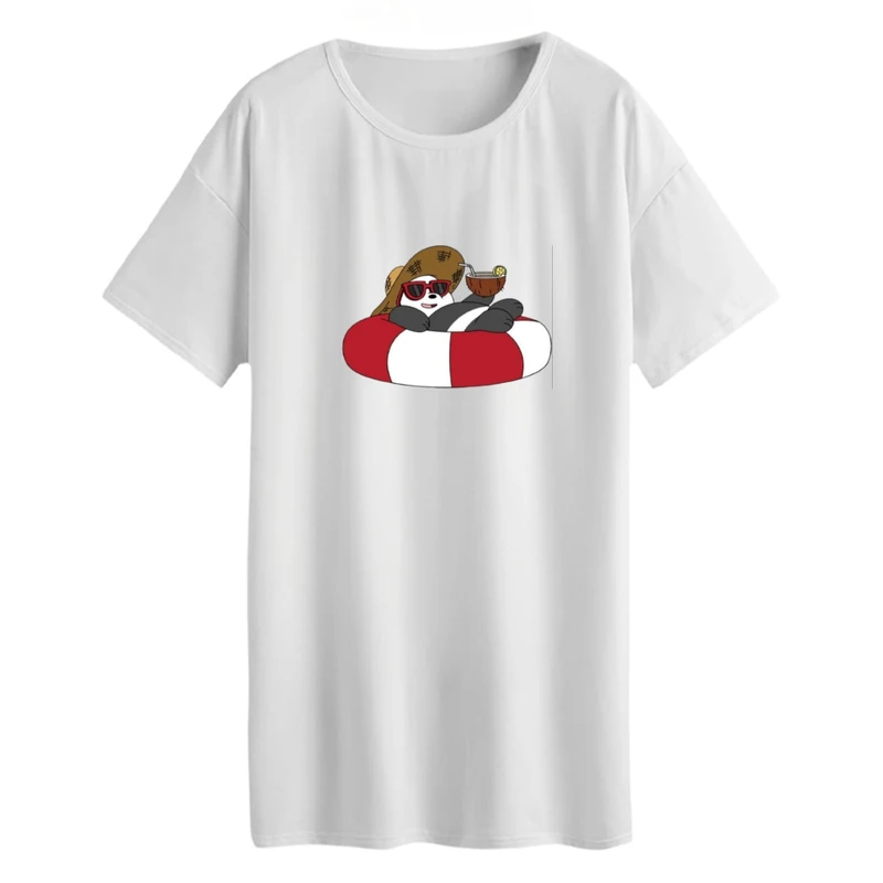 تی شرت لانگ زنانه مدل خرس