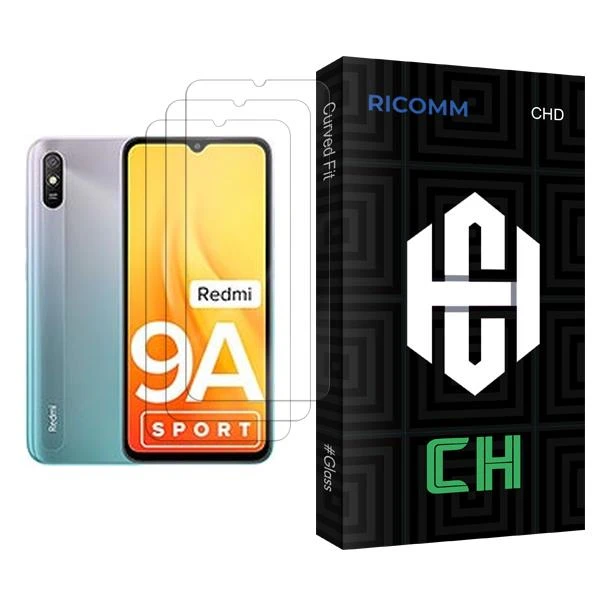 محافظ صفحه نمایش ریکام مدل CH Glass MIX003 مناسب برای گوشی موبایل شیائومی Redmi 9A Sport بسته سه عددی