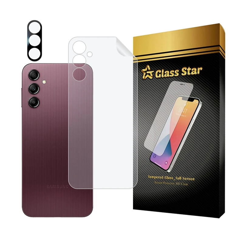 محافظ پشت گوشی گلس استار مدل MTBFULG مناسب برای گوشی موبایل سامسونگ Galaxy A14 4G به همراه محافظ لنز