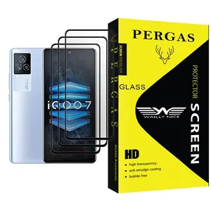 Waily Nice Pergas Glass MIX003 Screen Protector For  iQOO 7 Pack Of 3