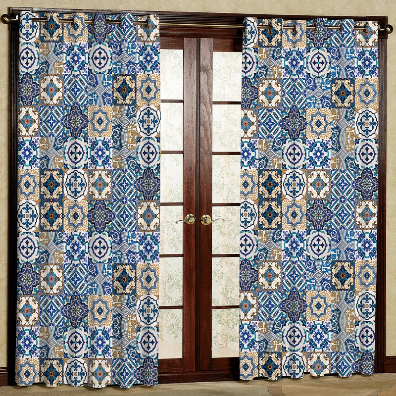 پرده مدل کاشی پانچی کد 109L سایز 140x280 سانتی متر