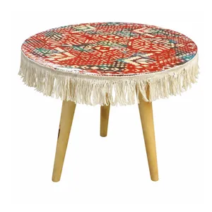 میز عسلی گرد طرح فرش ایرانی