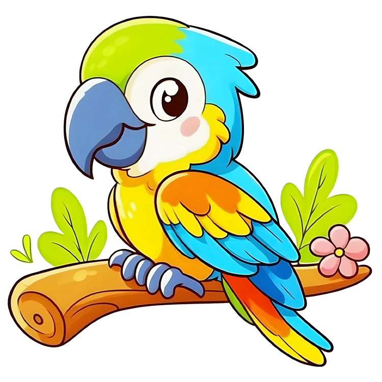 استیکر پارچه و لباس پاد آفرین مدل طوطی کد DKST535