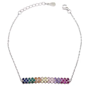 دستبند نقره آی جواهر طرح کالر کد 77183D