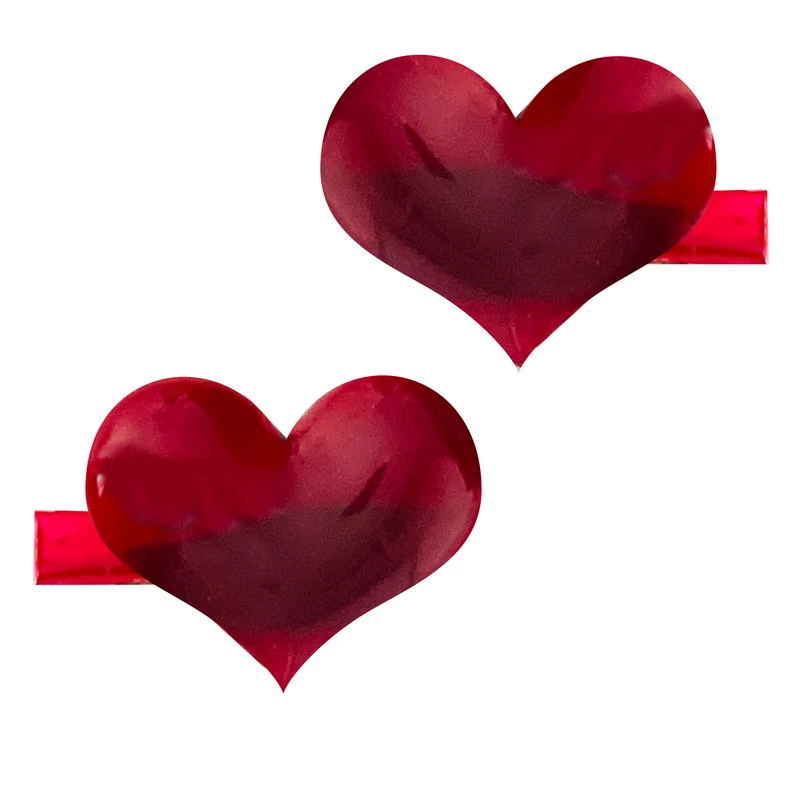 گیره مو دخترانه مدل قلب کد 890 بسته 2 عددی 