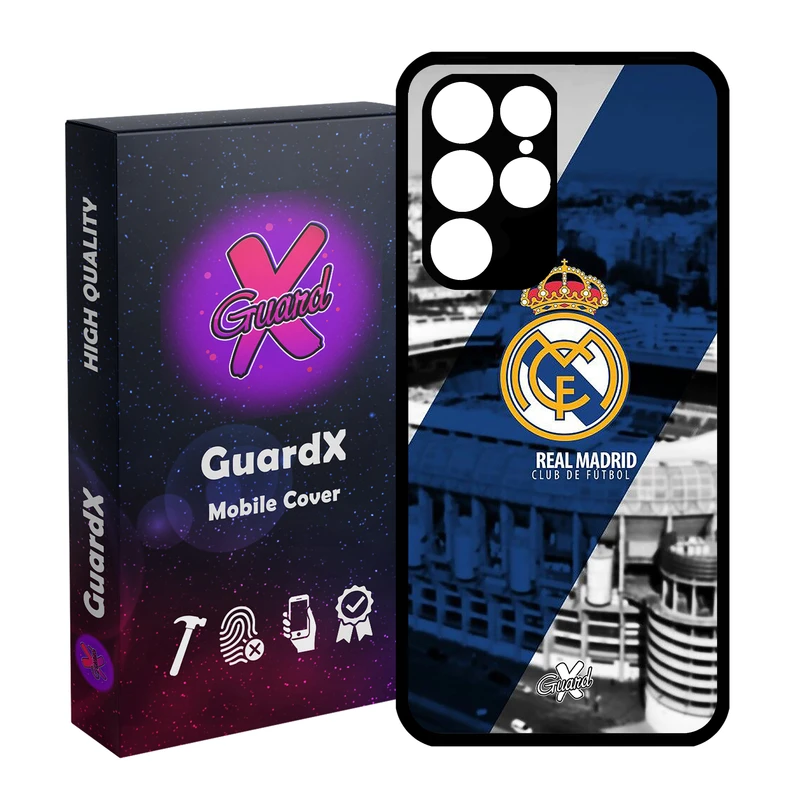 کاور گارد ایکس طرح Real Madrid مدل Glass10054 مناسب برای گوشی موبایل سامسونگ Galaxy S22 Ultra