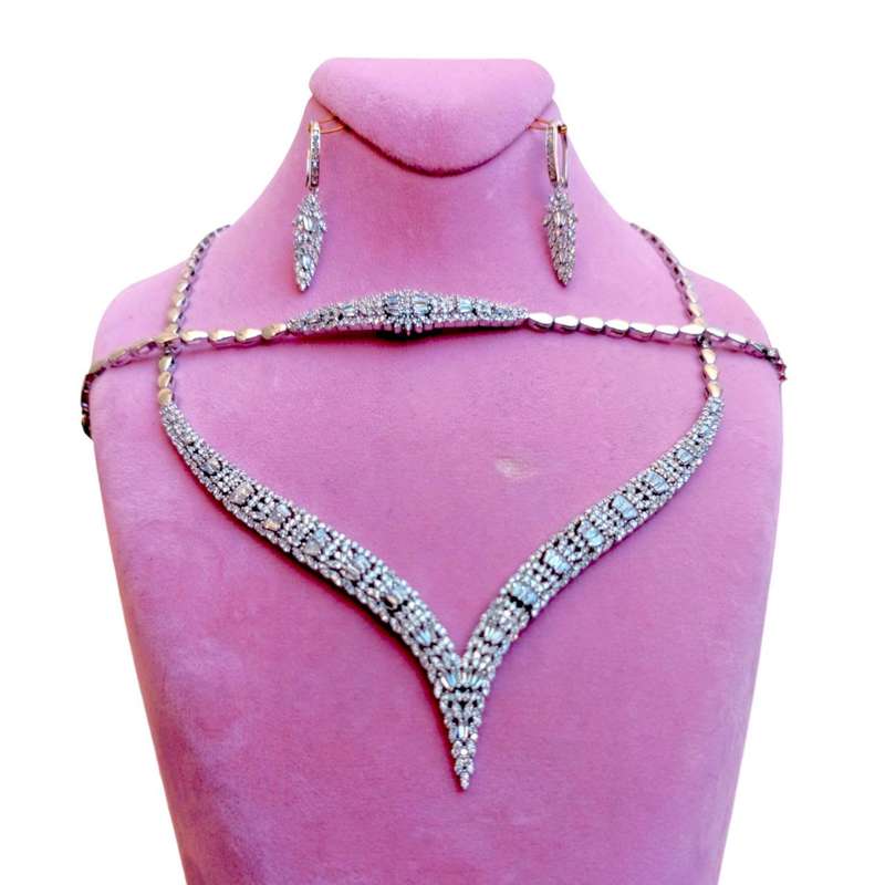 نیم ست نقره زنانه مدل تنیسی ساچ 1 نیم ست نقره زنانه مدل تنیسی ساچ 1