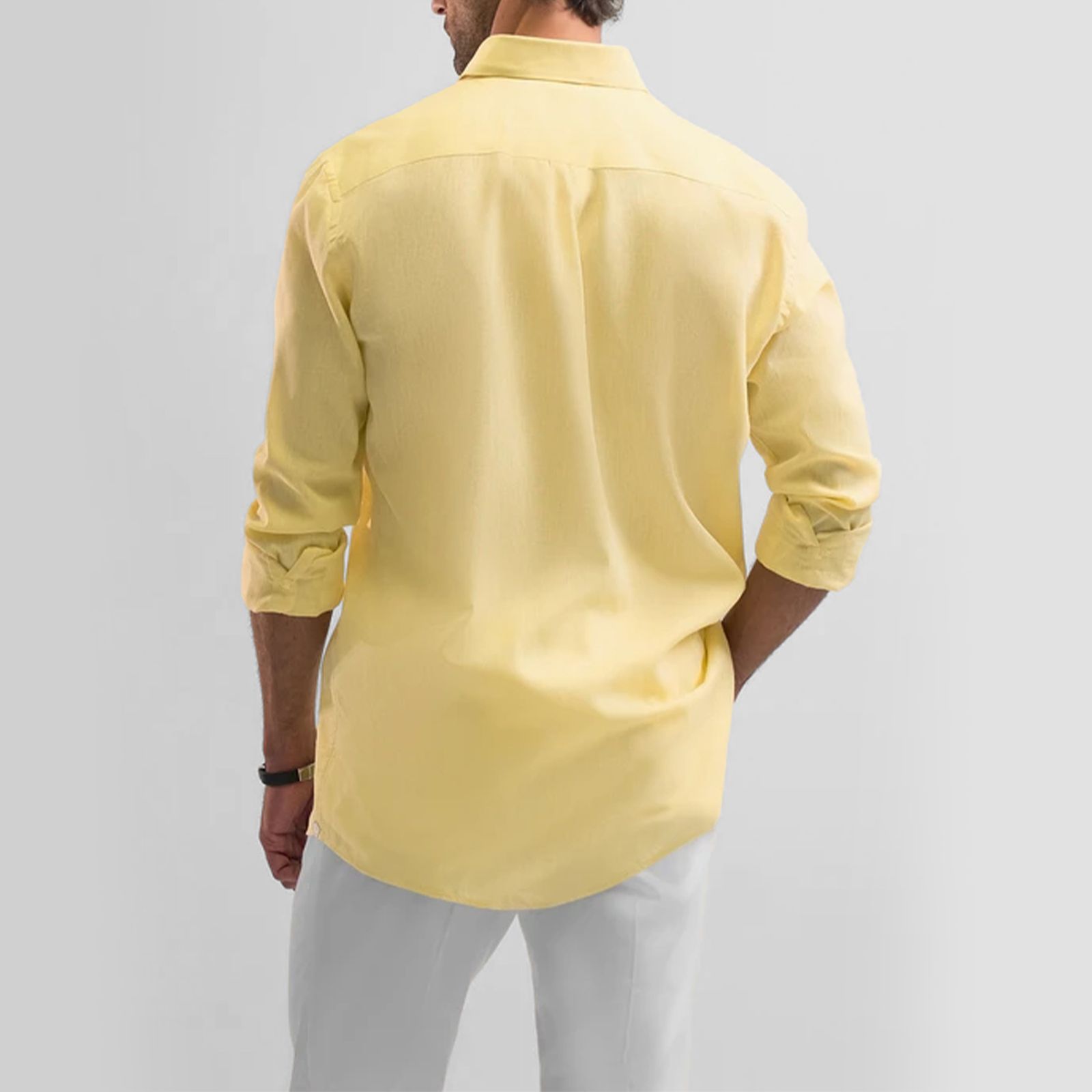 پیراهن آستین بلند یقه برگردان مردانه کروم مدل 2510108 - - 5