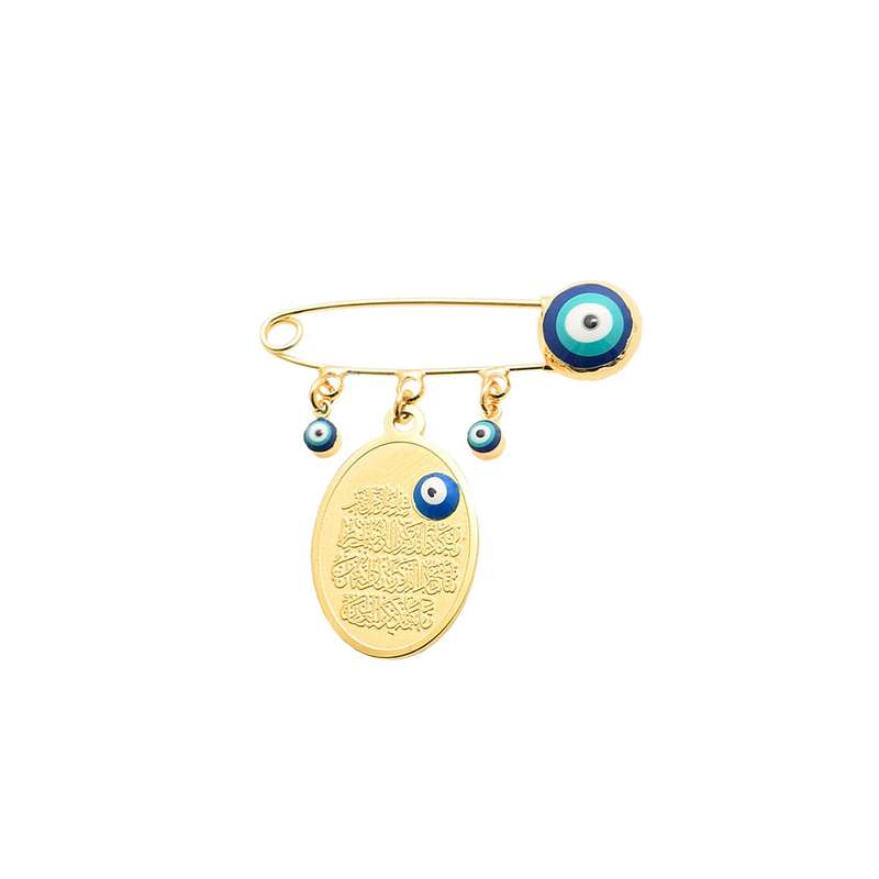 سنجاق سینه دخترانه دلنار گالری مدل چشم نظر و وانیکاد بیضی