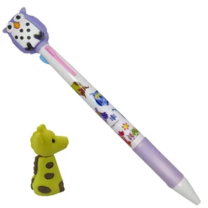 خودکار طرح جغد زرافه کد 04 به همراه پاک کن