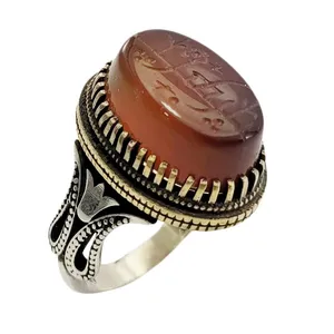 انگشتر نقره مردانه مدل عقیق سرخ کد 4492237