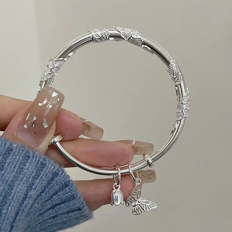 النگو زنانه مدل نیلوفر و پروانه کد 00785