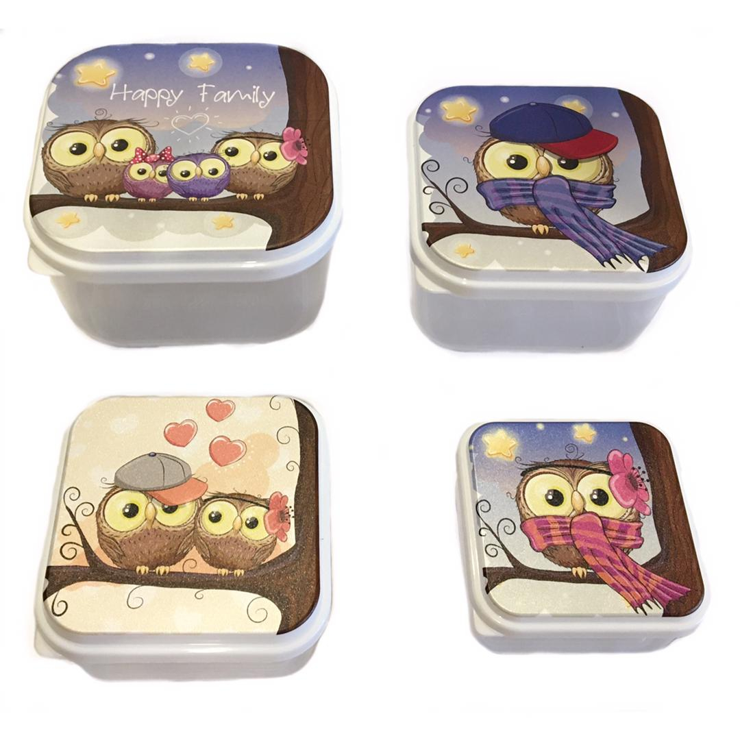 ظرف نگهدارنده مدل فانتزی کد 5180223 مجموعه 4 عددی