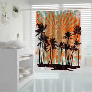 پرده حمام دلفین مدل Hawaian Sun سایز 180x200سانتی متر
