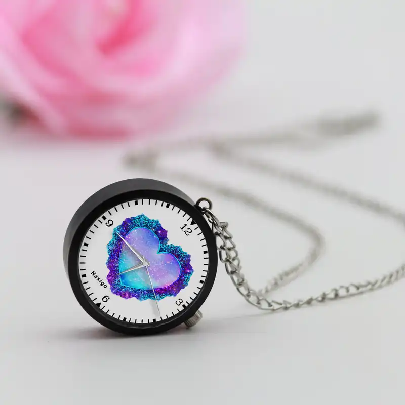 ساعت گردنبندی عقربه ای ناکسیگو مدل قلب کد NF12628