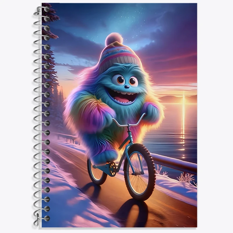 دفتر زبان 50 برگ خندالو مدل سه خط طرح هیولای کیوت کد F6283