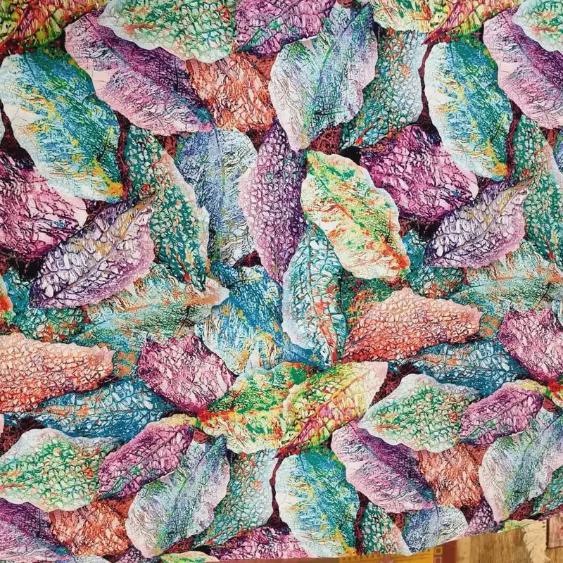 پارچه لباس مدل کودری نخی طرح پاییز کد A