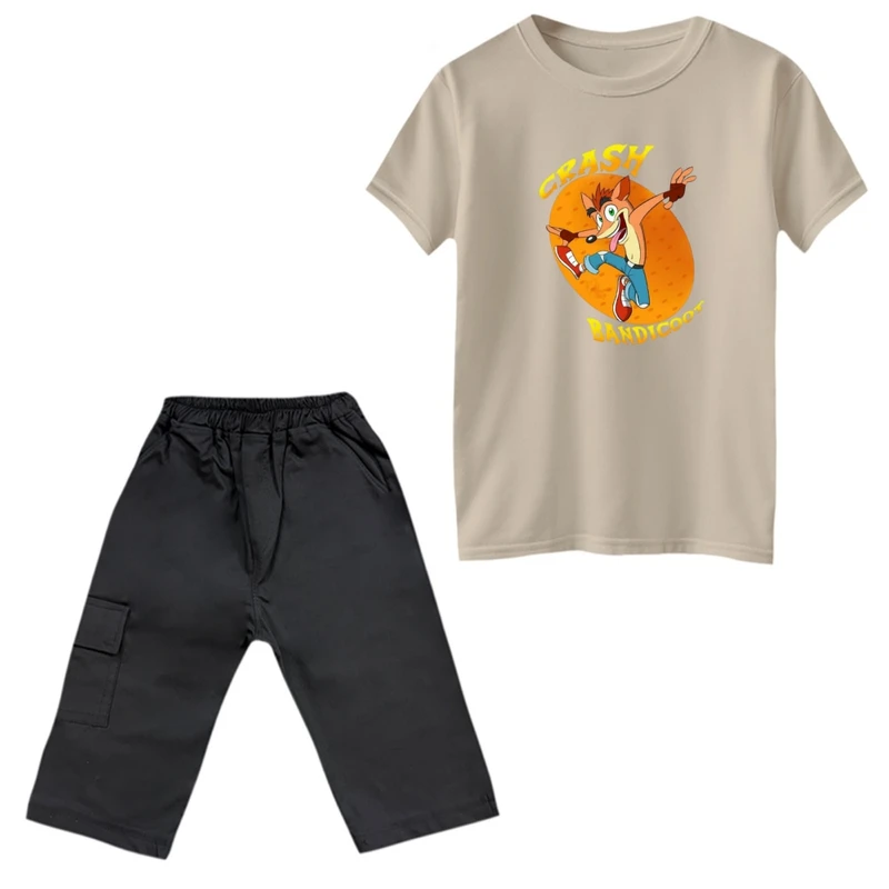 ست تی‌شرت و شلوارک پسرانه مدل کراش کد 3