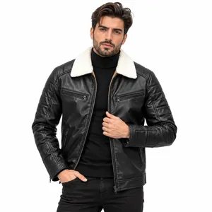 کت چرم مردانه چرم مصنوعی با زیپ مدل kh.a.z.s.e.f_261