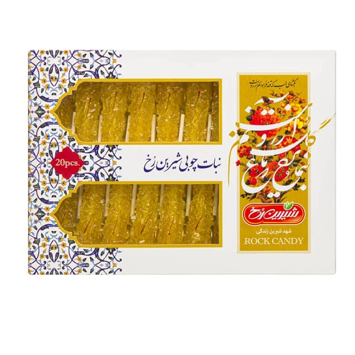 نی نبات زعفرانی شیرین رخ - 400 گرم